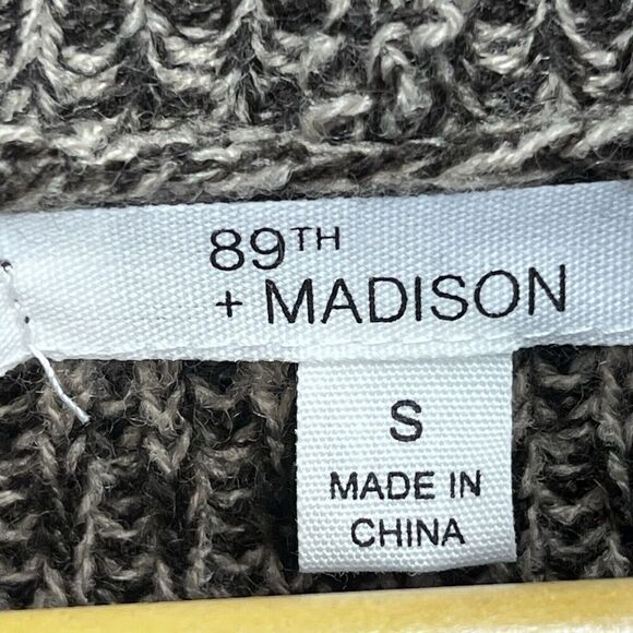 89th & Madison Knit Walnut Brown Long Cardigan Sweater Open Front Zip Pockets S - Picture 6 of 10